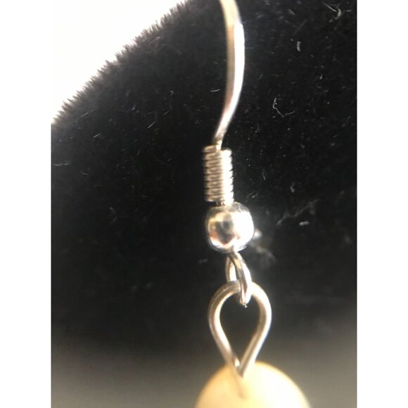 Vintage Double Pearl Pierced Wire Chandelier Dangle Earrings 11 Elongated - Picture 10 of 10